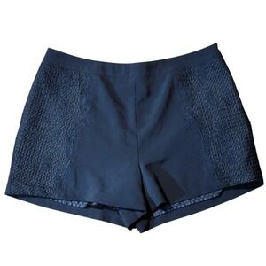Forever 21 Contemporary Black Lace Embroidered High Waisted Shorts Womens M